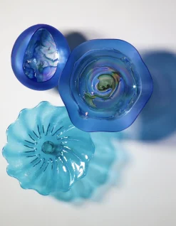 Viz Glass Aqua Bloom, Large: Bubble Blast Wall Art (Item# 6311BIR)