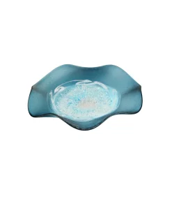 Viz Glass Arctic Drift - Hard Candy Handblown Art Glass Platter (Item #7325TB)