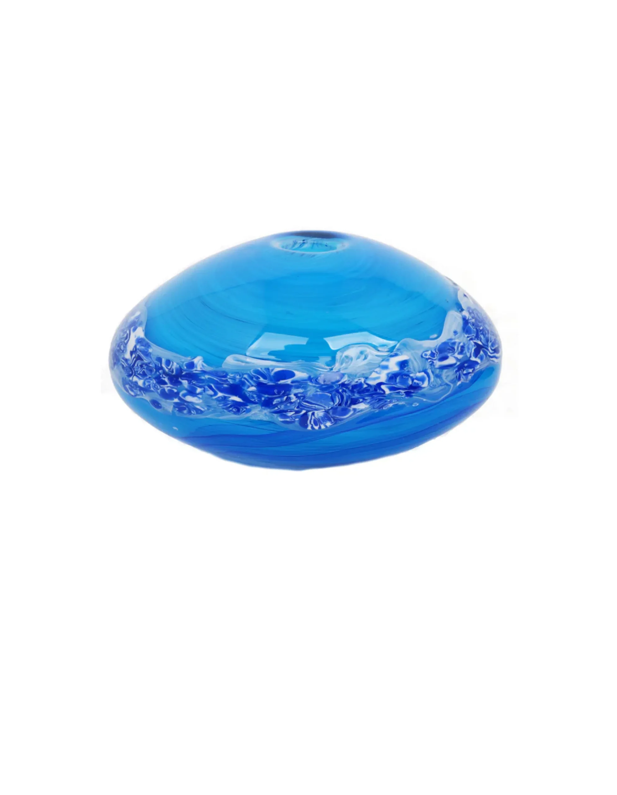 Viz Glass Azure Drift - Handblown Art Glass Sculpture (Item #8006)