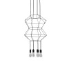 Viz Glass CH-C4L4-8B Cosmopolitan Black Chandelier Clear Raindrop
