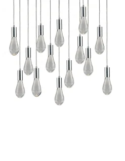 Viz Glass CH-C2L4-14L Cosmopolitan Chandelier Clear Crackled Raindrop