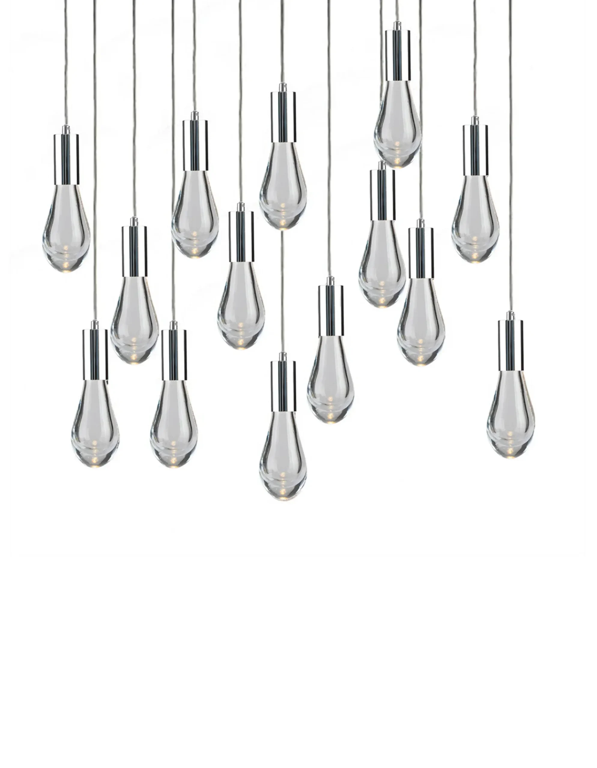 Viz Glass CH-C2L3-14L Cosmopolitan Chandelier Clear Raindrop