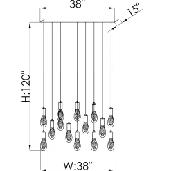 Viz Glass CH-C2L4-14L Cosmopolitan Chandelier Clear Crackled Raindrop