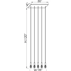 Viz Glass CH-C2L3-5L Cosmopolitan Chandelier Clear Raindrop