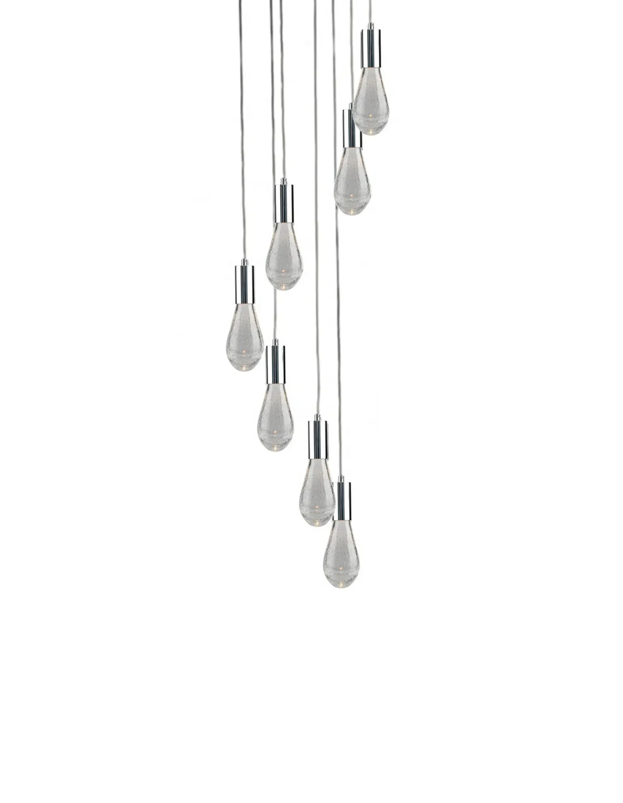 Viz Glass CH-C2L4-7R Cosmopolitan Chandelier Clear Crackled Raindrop
