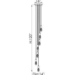 Viz Glass CH-C2L2-7R Cosmopolitan Chandelier Clear Bubble Raindrop