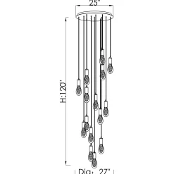 Viz Glass CH-C2L2-15R Cosmopolitan Chandelier Clear Bubble Raindrop