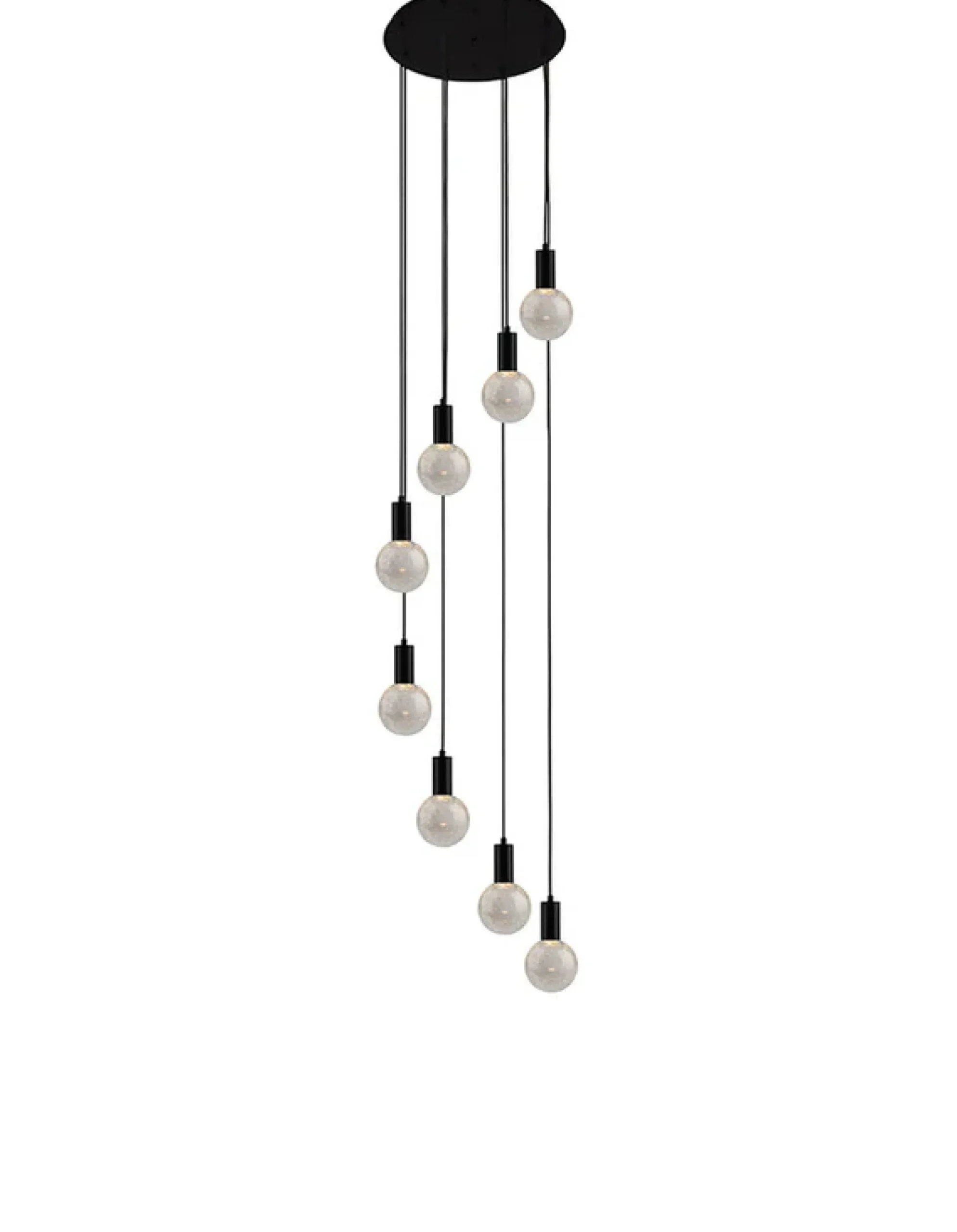 Viz Glass CH-C4R4-8B Cosmopolitan Black Chandelier Crackled Round