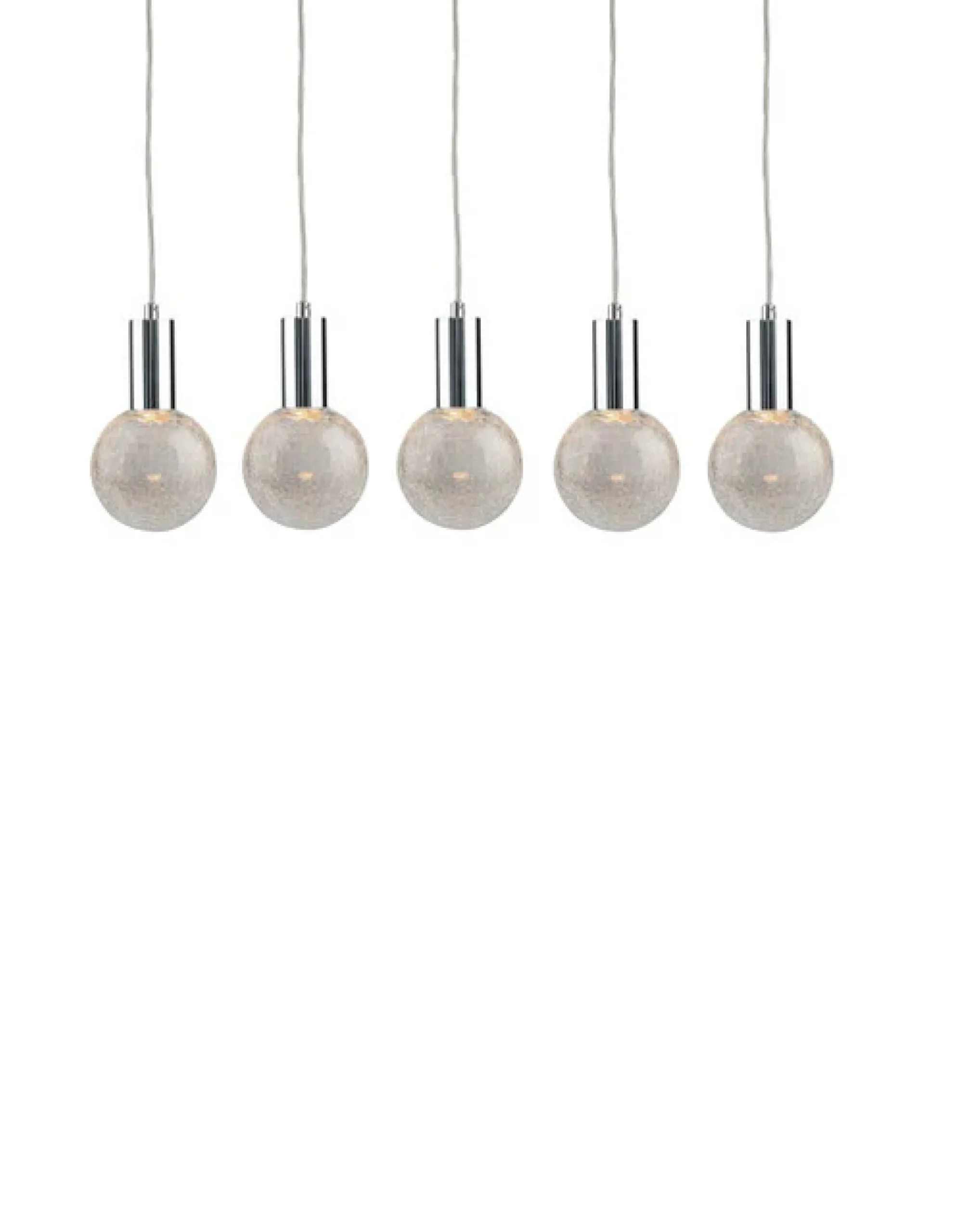 Viz Glass CH-C2R4-5L Cosmopolitan Chandelier Clear Crackled Round