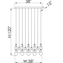 Viz Glass CH-C2R4-14L Cosmopolitan Chandelier Clear Crackled Round