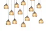 Viz Glass CH-C3T3-14L Cosmopolitan Chandelier Seeded Gold Triangle