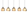 Viz Glass CH-C3T3-5L Cosmopolitan Chandelier Seeded Gold Triangle