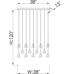 Viz Glass CH-C3T2-14L Cosmopolitan Chandelier Clear Bubble Triangle