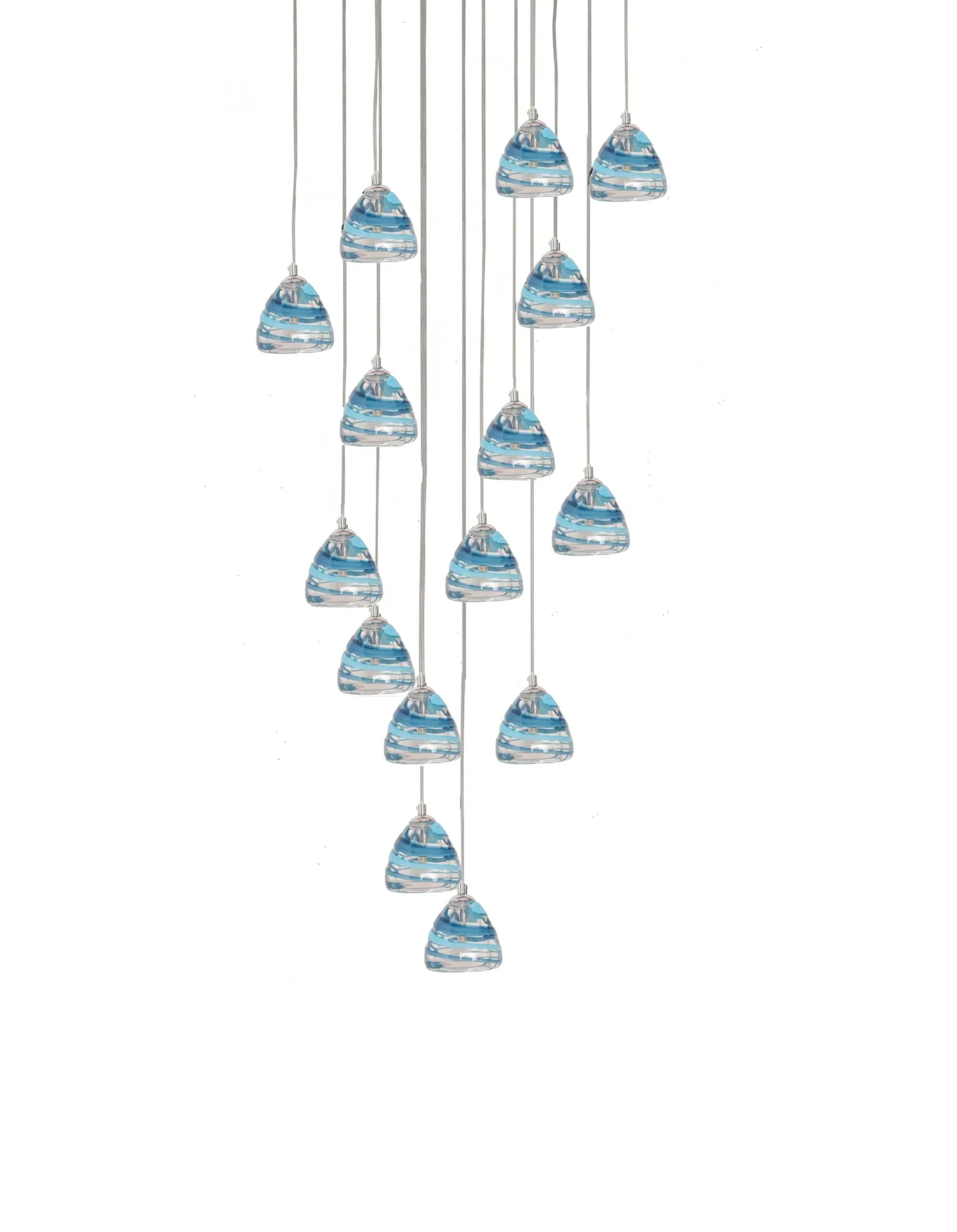 Viz Glass CH-C3T4-15R Cosmopolitan Chandelier Ocean Swirl Triangle
