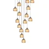 Viz Glass CH-C3T3-15R Cosmopolitan Chandelier Seeded Gold Triangle