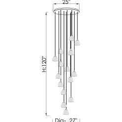 Viz Glass CH-C3T4-15R Cosmopolitan Chandelier Ocean Swirl Triangle
