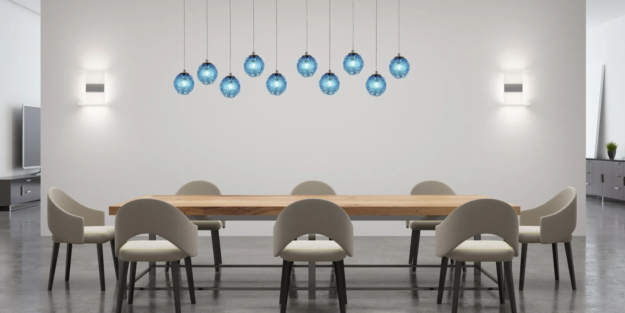 Viz Glass CH-D2SBA-5L Cosmopolitan Chandelier Aqua Snowball