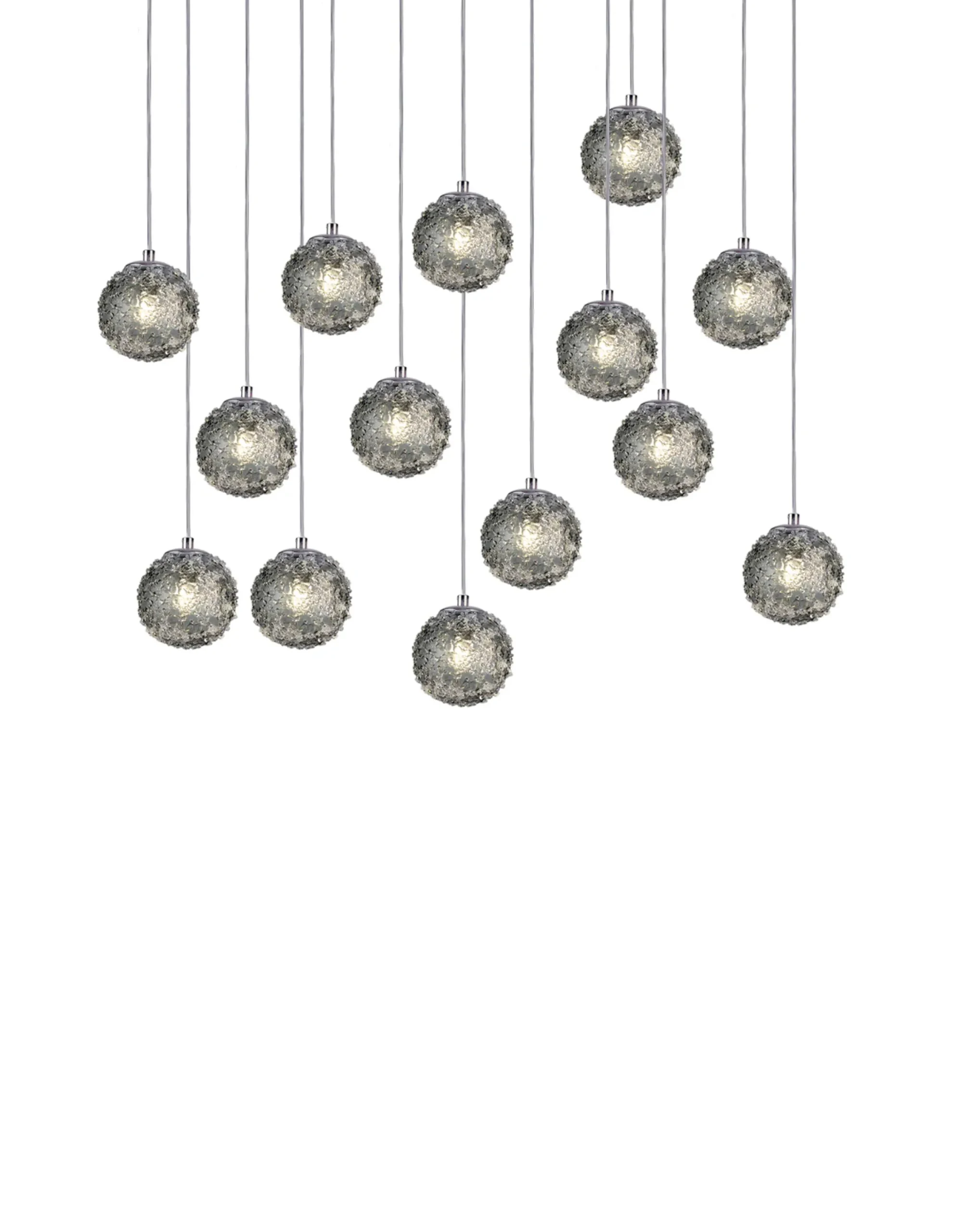 Viz Glass CH-D2SBSM-14L Cosmopolitan Chandelier Smoke Grey Snowball