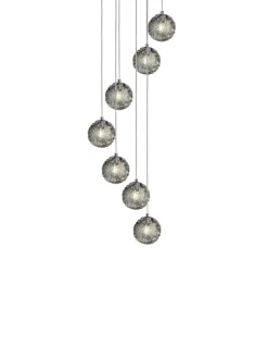 Viz Glass CH-D2SBSM-7R Cosmopolitan Chandelier Smoke Grey Snowball