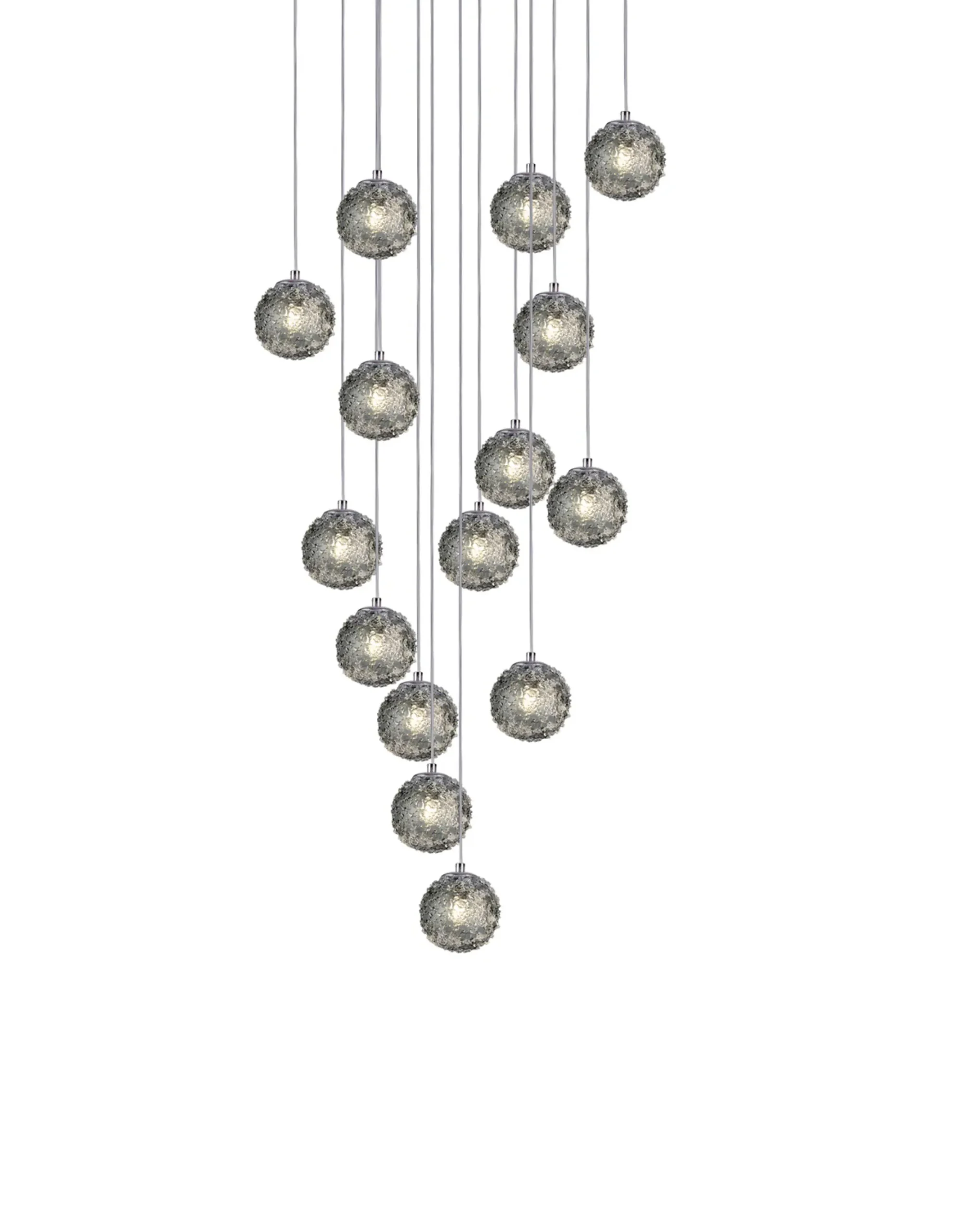 Viz Glass CH-D2SBSM-15R Cosmopolitan Chandelier Smoke Grey Snowball