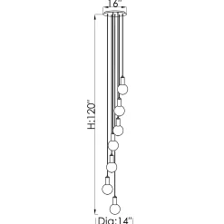 Viz Glass CH-D2SBSM-7R Cosmopolitan Chandelier Smoke Grey Snowball