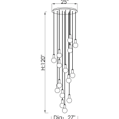 Viz Glass CH-D2STC-15R Cosmopolitan Chandelier Clear Morning Star