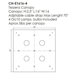 Viz Glass CH-E1616-4SN Tessera (Frame Only)