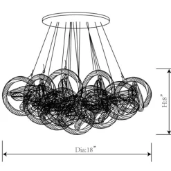 Viz Glass CH-2416-5MT Small Infinity Chandelier