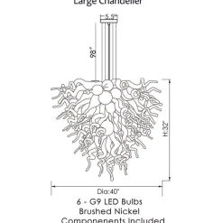 Viz Glass ColorSelect Baltic Amber Large Chandelier