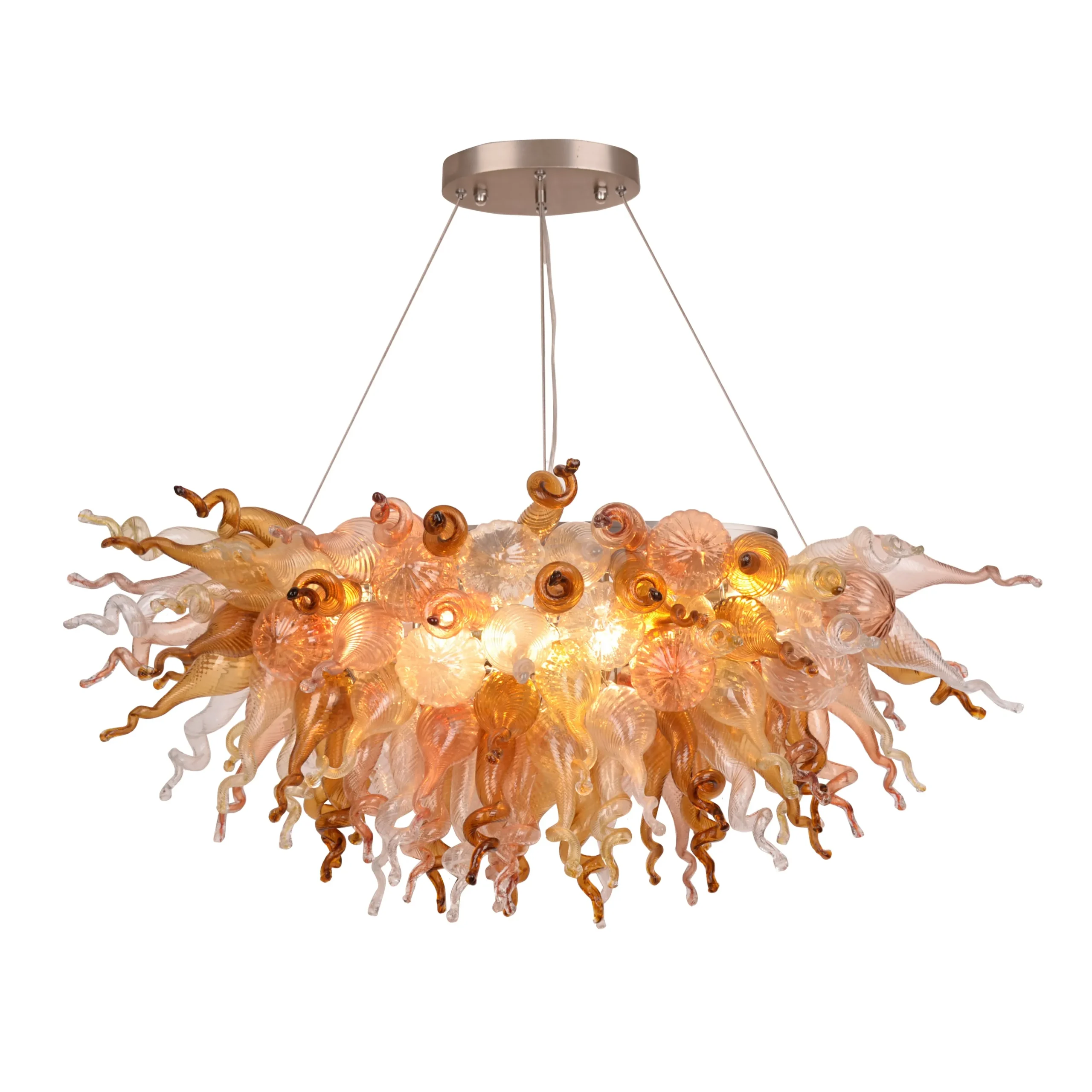 Viz Glass ColorSelect Canyon Shadow Linear Blown Glass Chandelier