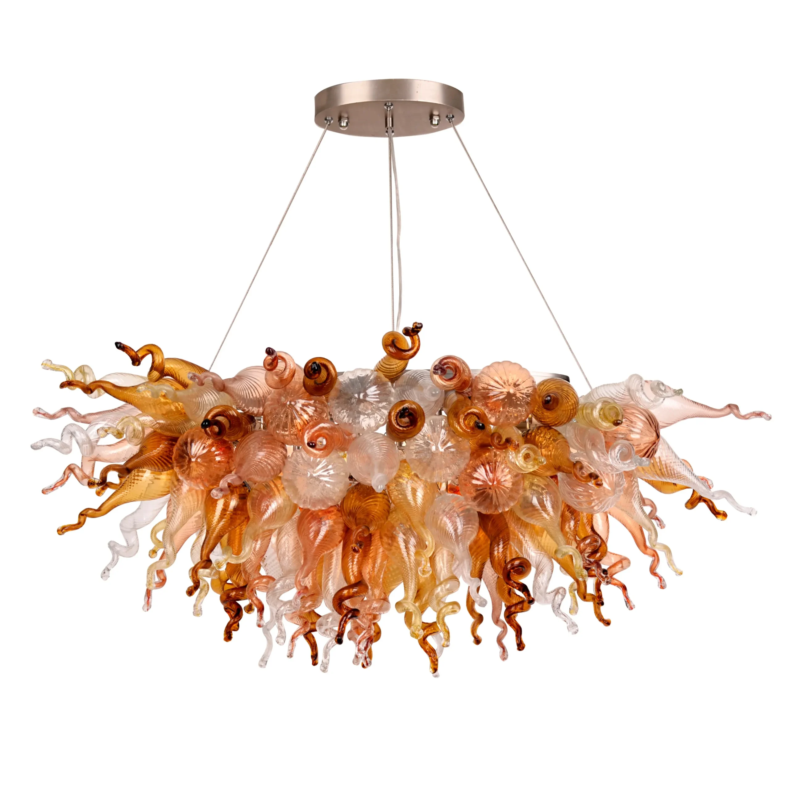 Viz Glass ColorSelect Canyon Shadow Linear Blown Glass Chandelier
