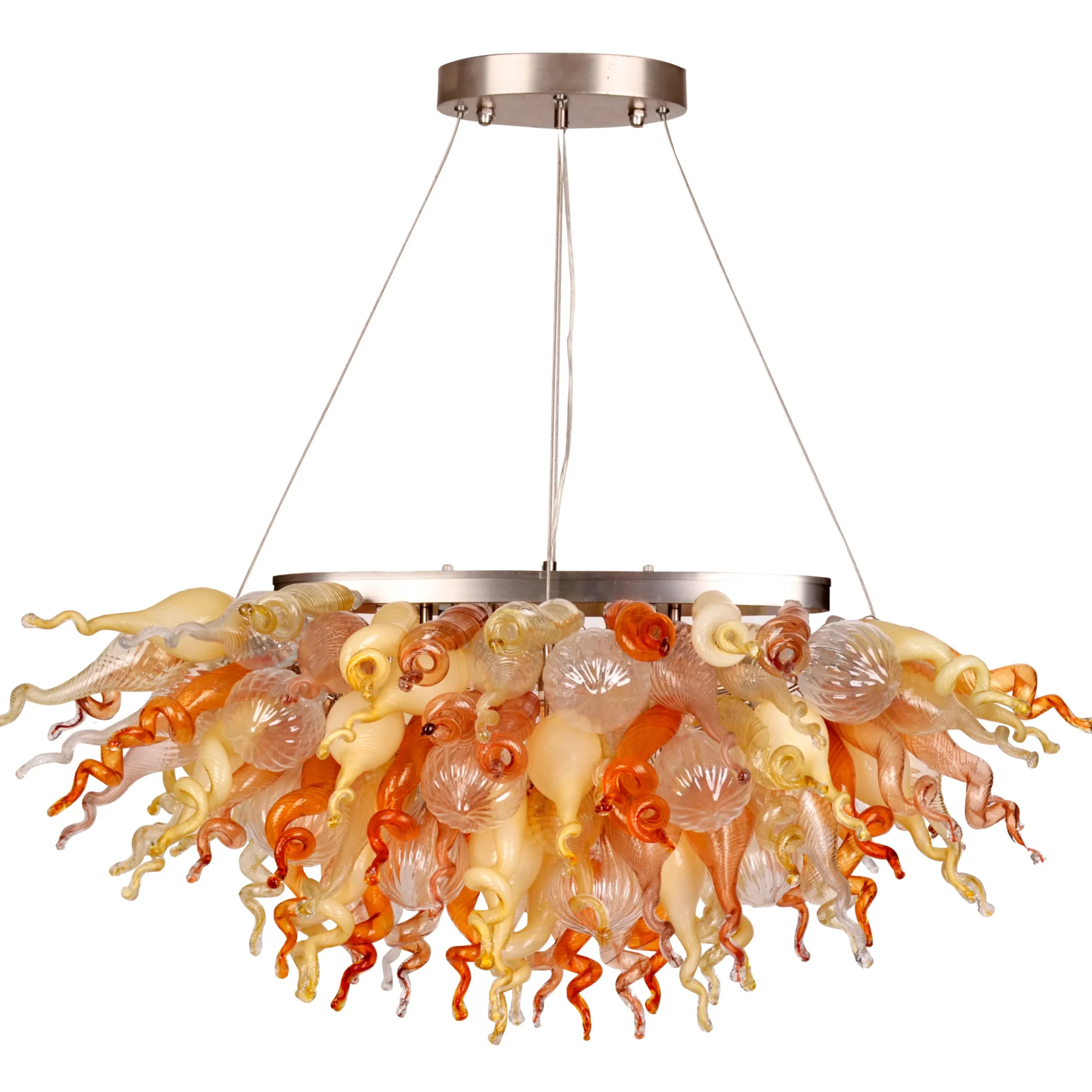 Viz Glass ColorSelect Desert Rose Linear Blown Glass Chandelier