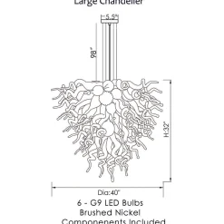 Viz Glass ColorSelect Desert Rose Large Chandelier