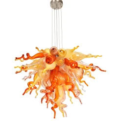 Viz Glass ColorSelect Desert Rose Small Blown Glass Chandelier