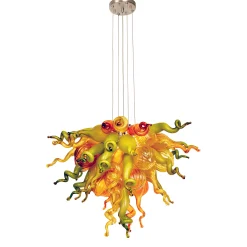 Viz Glass ColorSelect East Coast Autumn Small Blown Glass Chandelier