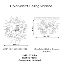 Viz Glass ColorSelect Fiesta Coral Blown Glass Ceiling Sconce
