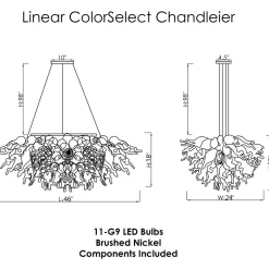 Viz Glass ColorSelect Frontier Timber Linear Blown Glass Chandelier