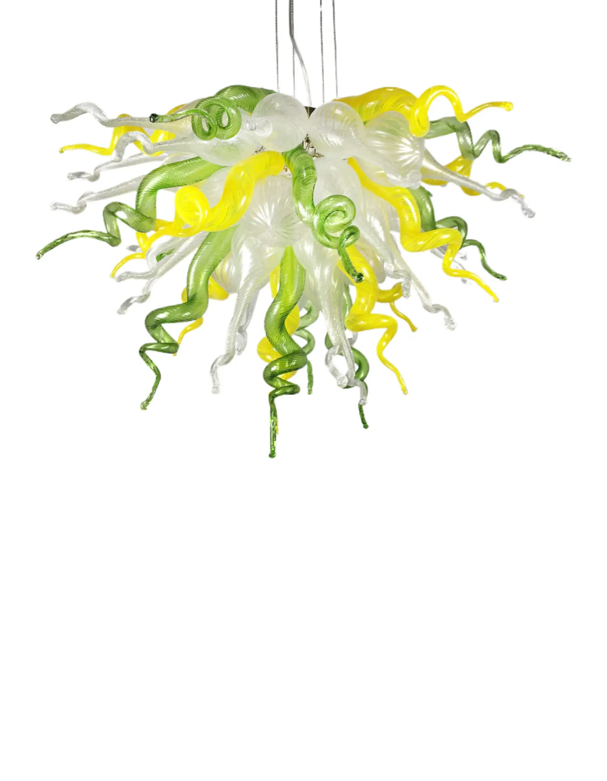 Viz Glass ColorSelect Lemon Lime Soda Large Chandelier