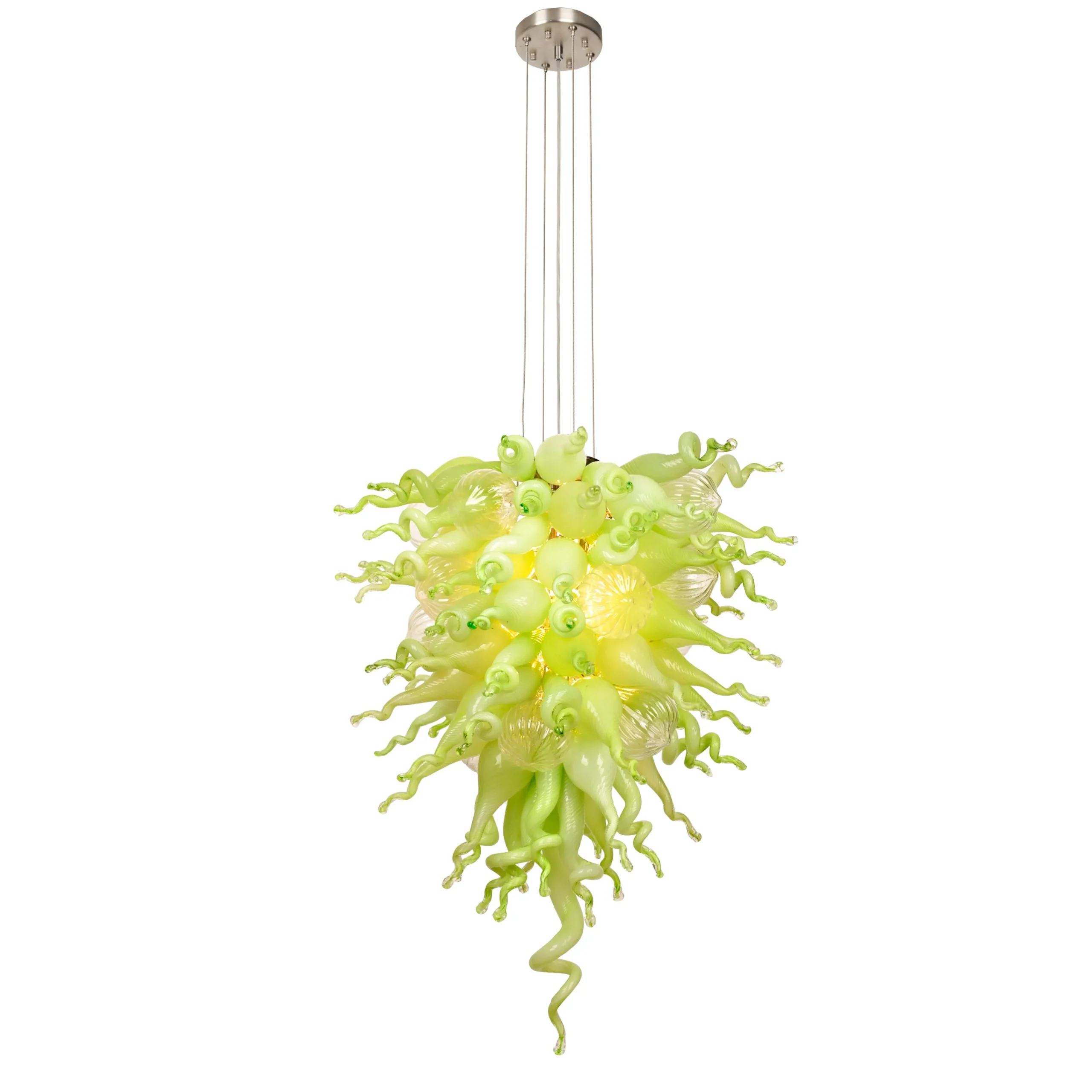Viz Glass ColorSelect Mint Macaroon Tall Blown Glass Chandelier