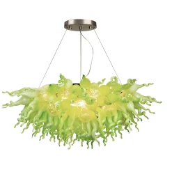 Viz Glass ColorSelect Mint Macaroon Linear Blown Glass Chandelier