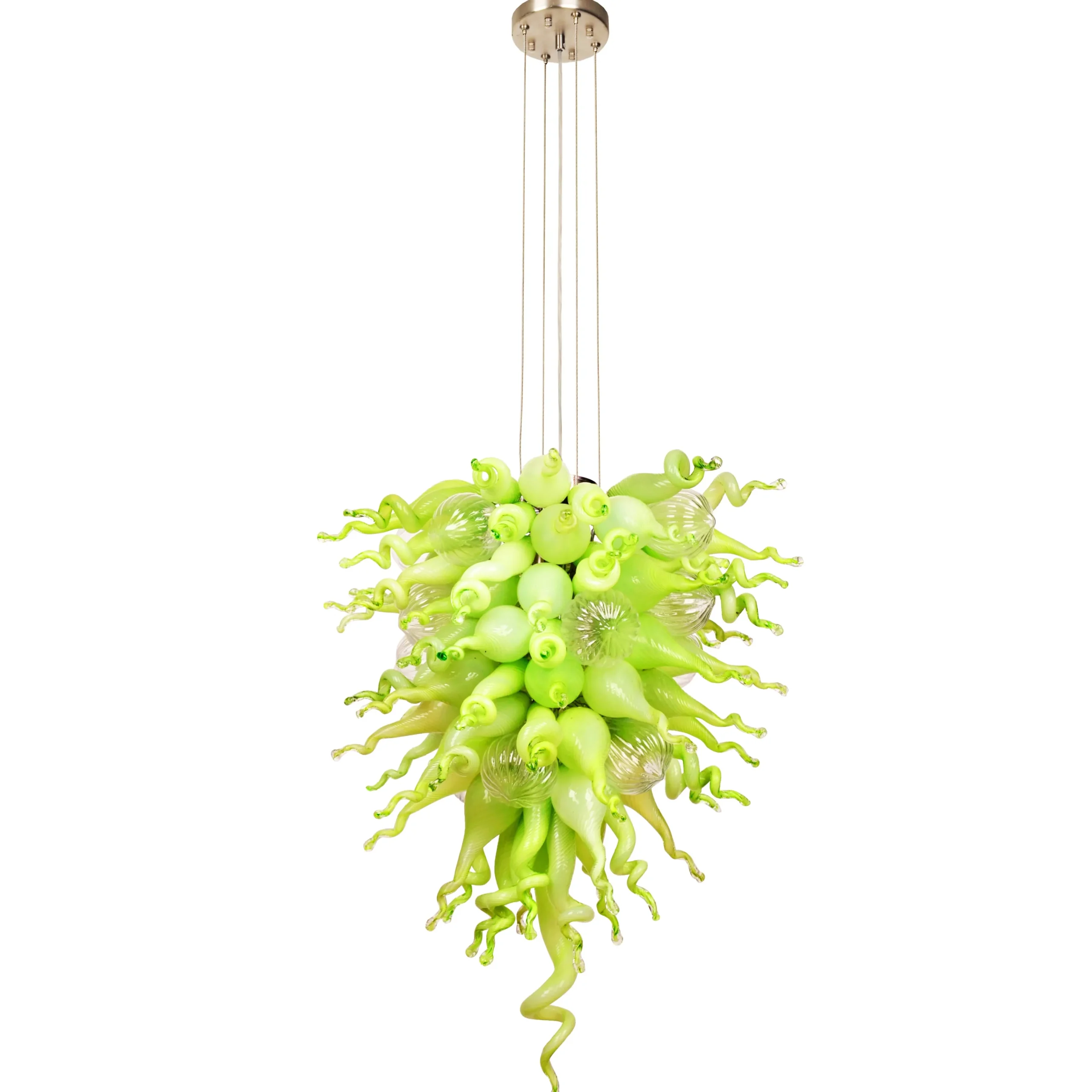 Viz Glass ColorSelect Mint Macaroon Tall Blown Glass Chandelier