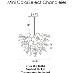 Viz Glass ColorSelect Monochrome Mini Blown Glass Chandelier