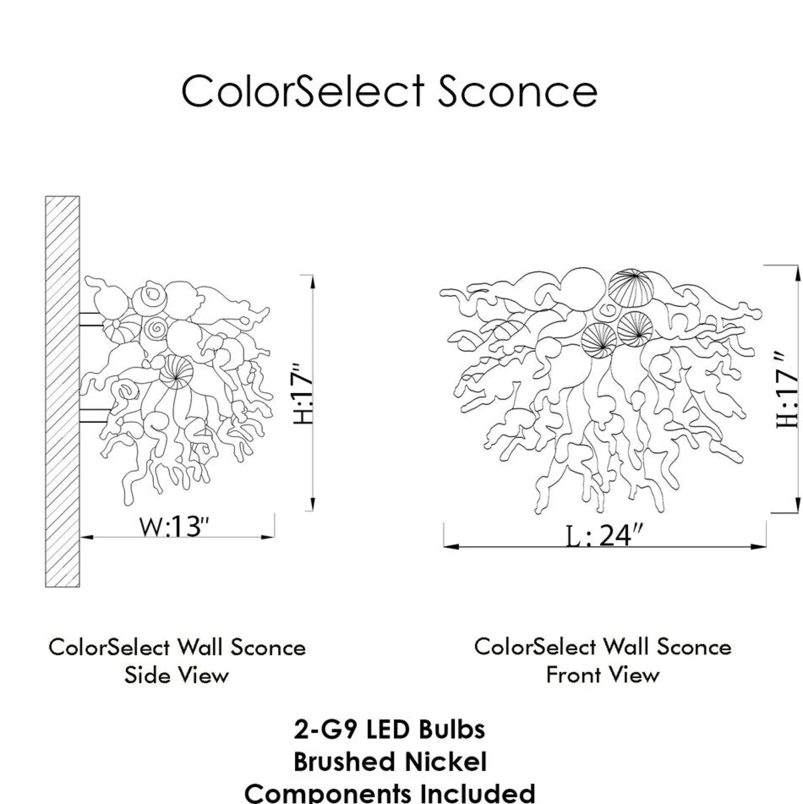 Viz Glass ColorSelect Twilight Blown Glass Wall Sconce