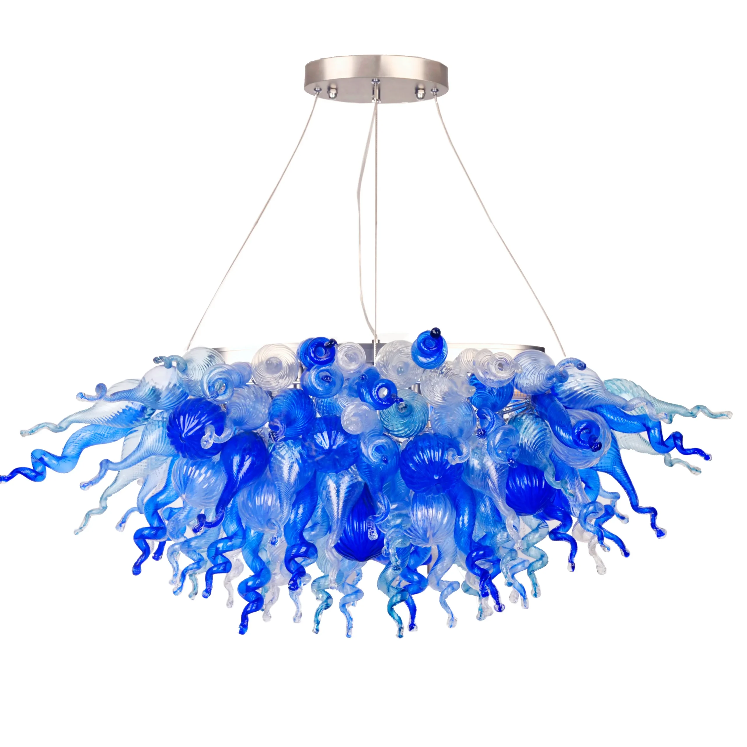 Viz Glass ColorSelect Waterfall Linear Blown Glass Chandelier