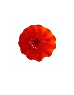 Viz Glass Crimson Whispers, Small: Classic Murano Style Wall Art (Item #4132SIR)