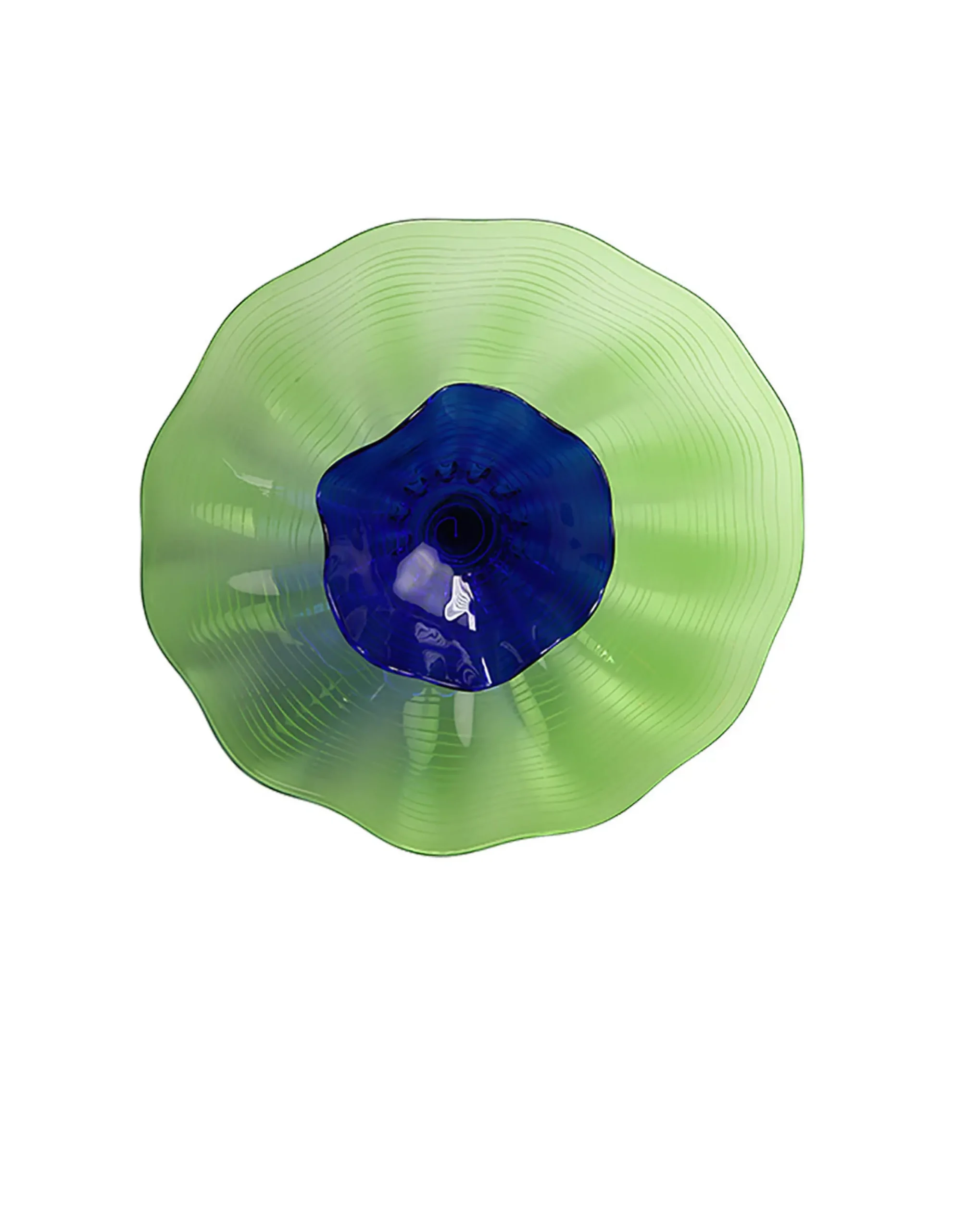 Viz Glass Emerald Depths Blooming Lotus: Classic Murano Double Wall Art (Item# 4755GBIR)