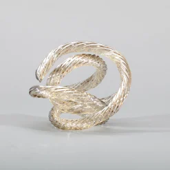 Viz Glass Infinity Knots, Champagne: Handblown Glass Sculpture (Item# CH-CH)