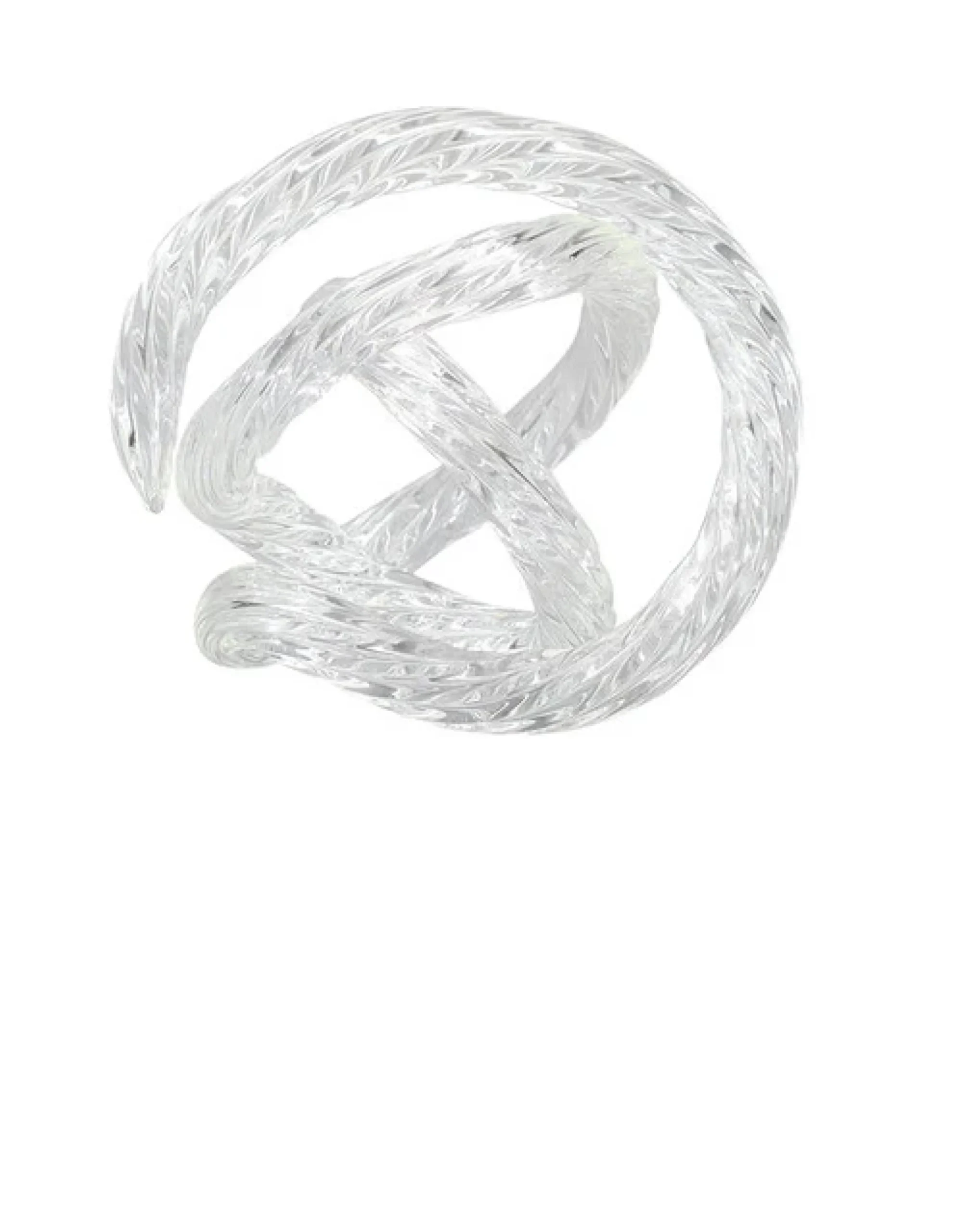 Viz Glass Infinity Knots: Clear Handblown Glass Sculpture (Item# CH-C)