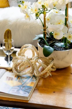 Viz Glass Infinity Knots: Metallic Handblown Glass Sculpture (Item# CH-MT)