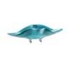Viz Glass Morning Azure - Handblown Art Glass Four-Footed Platter (Item #6755)